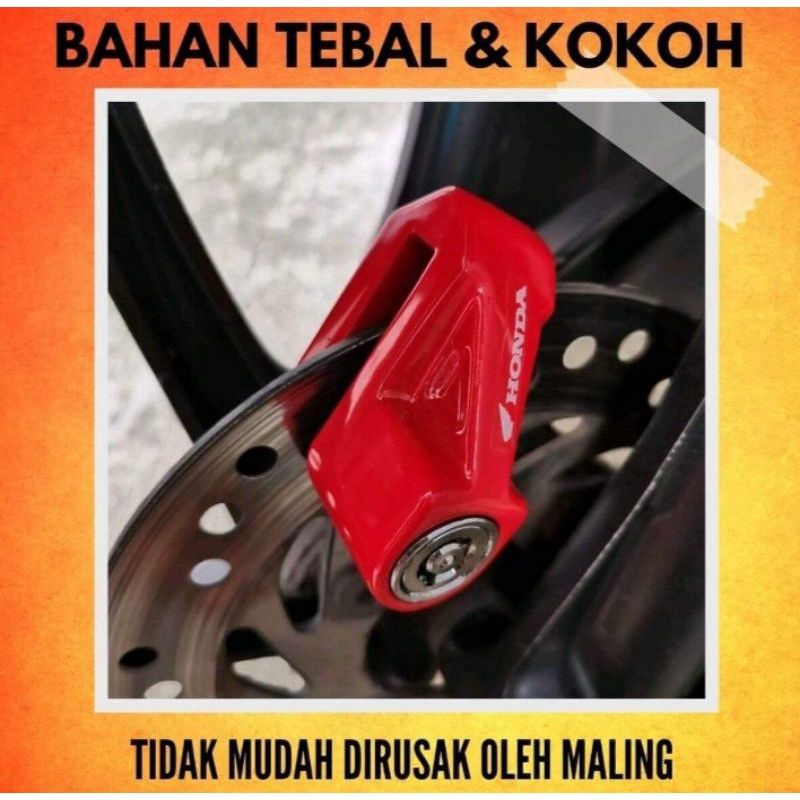 Kunci gembok motor cakram honda original AHM Disc lock