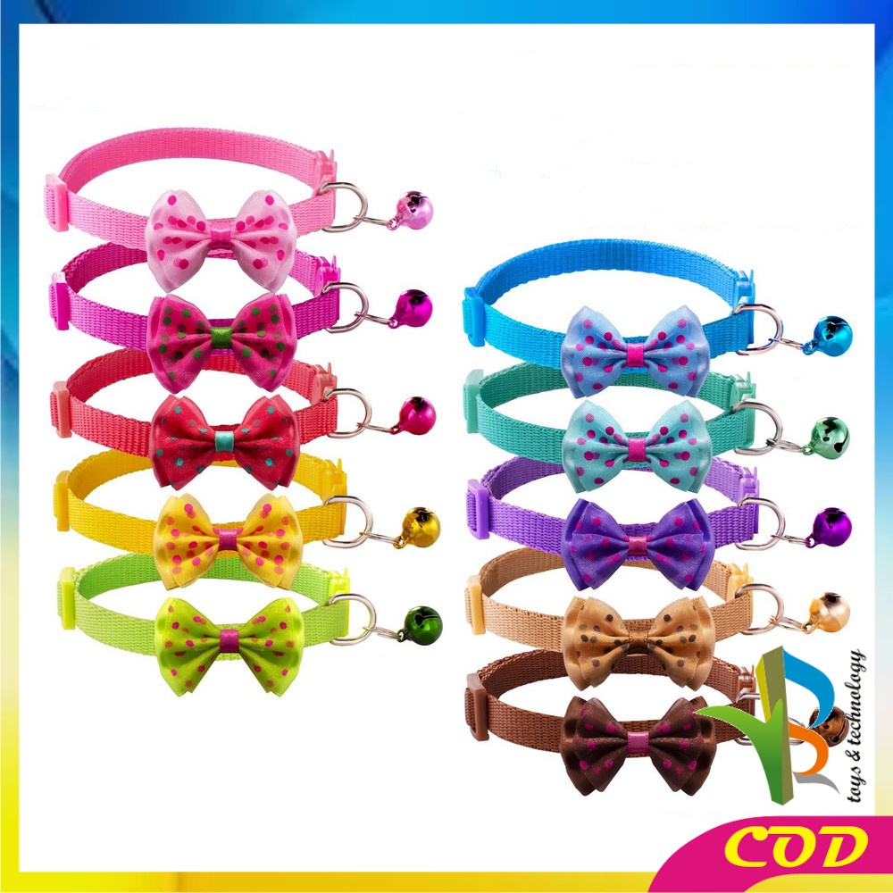 RB-C567 Kalung Kucing Anjing Lonceng Motif Polos Pita Love / Kalung Pita Lonceng Aksesoris Hewan Peliharaan
