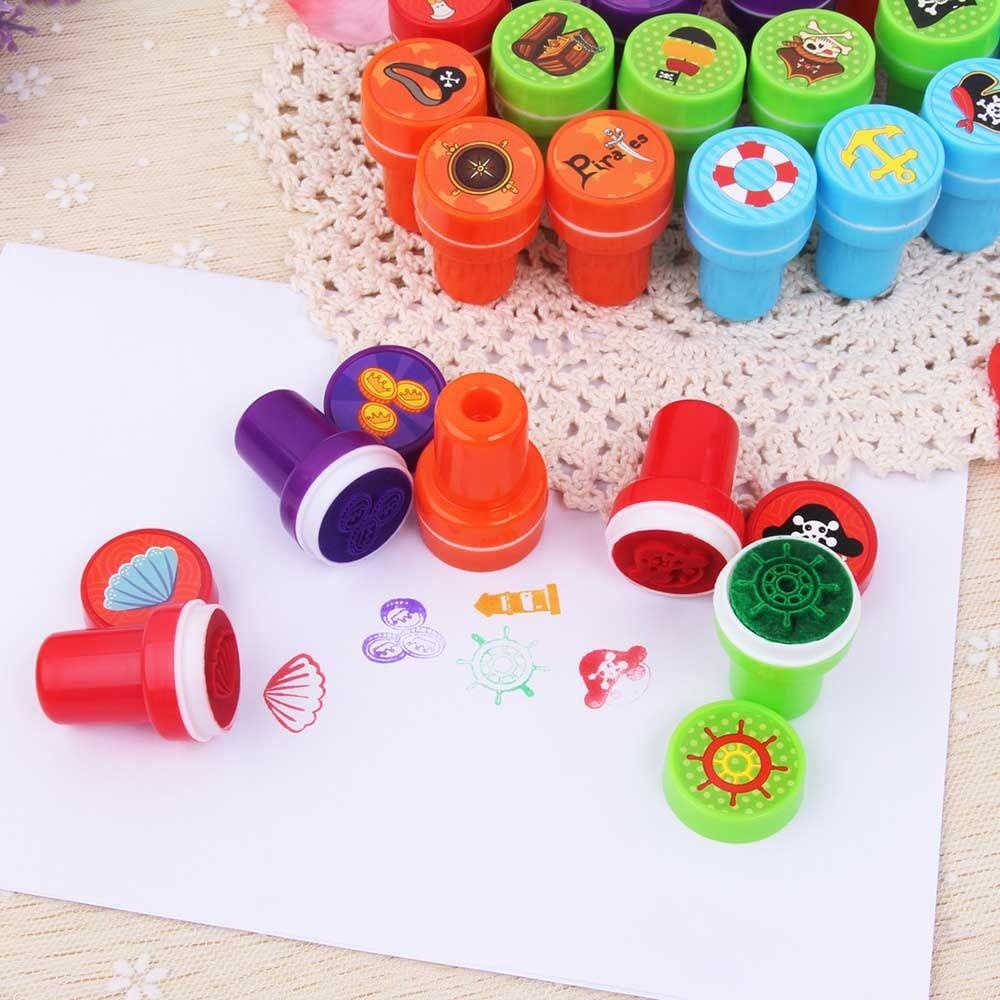 Mainan Stempel TOP Menarik Anak Scrapbooking DIY Untuk Notebook Bentuk Hewan/Huruf