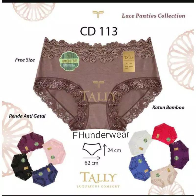 BYEOLSTORE_ID - NEW Grosir Ecer CD Celana dalam Wanita bambu Tally Renda 113 bahan bambu  TALLY CD C