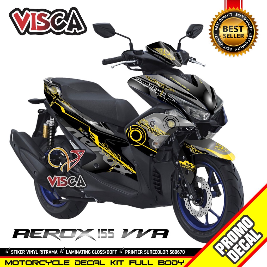 Decal Aerox 155 Full Body Striping Aerox 155 old Stiker Aerox 155 Full Body Hitech