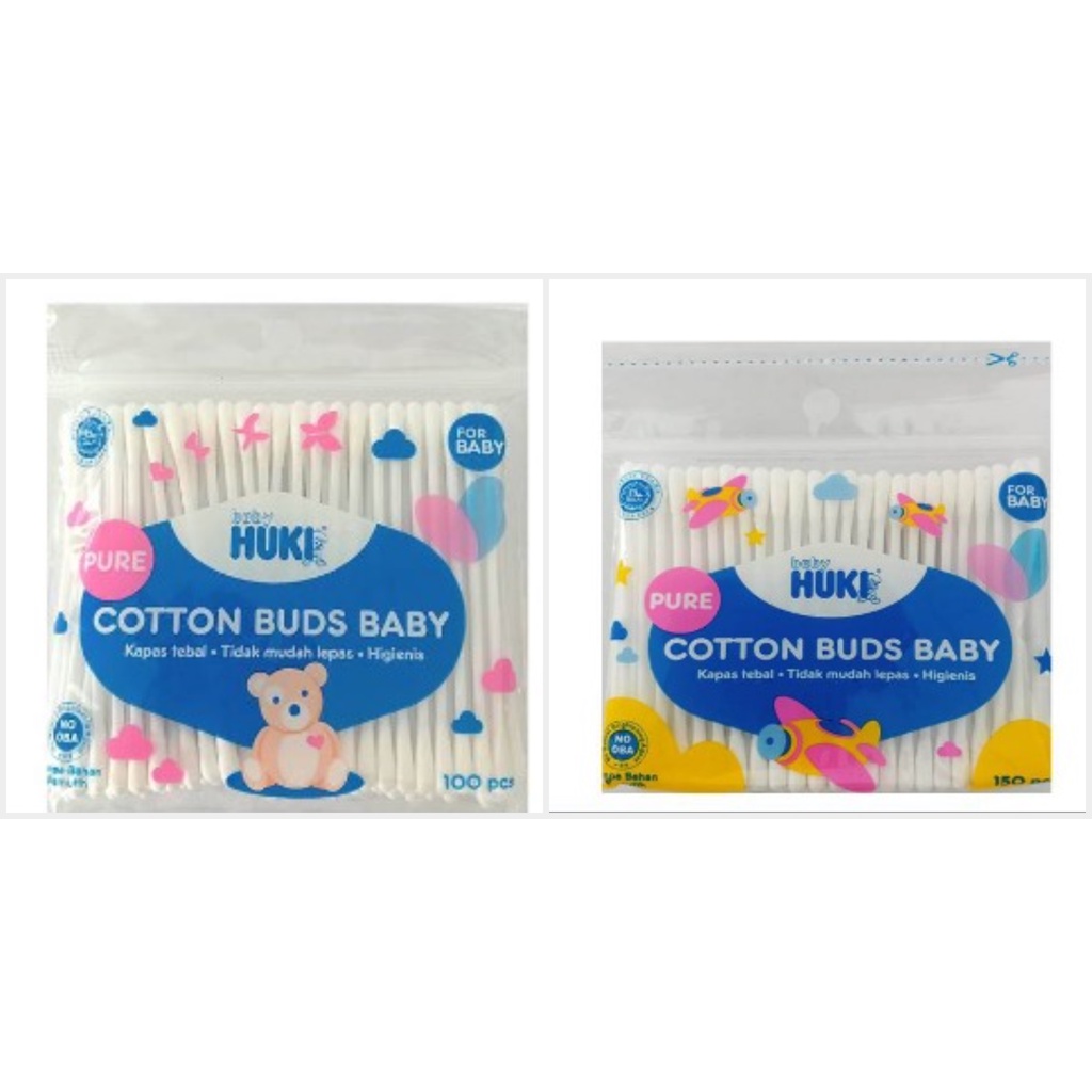Huki cotton bud BABY  150 pcs / 100 pcs zak | korek kuping huki |