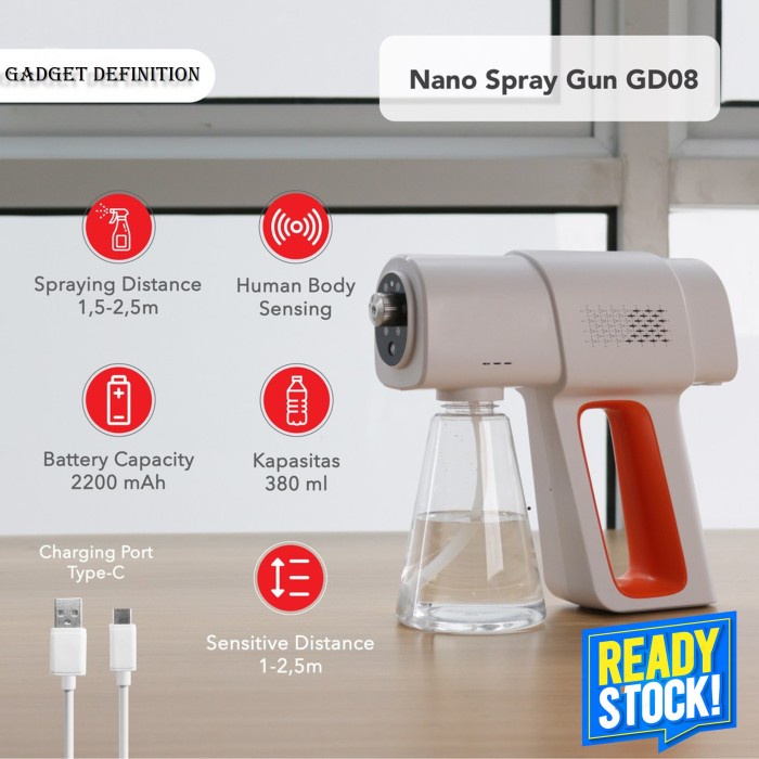 Nano Spray Gun Disinfectant Disinfektan / Nano Spray Blue Light