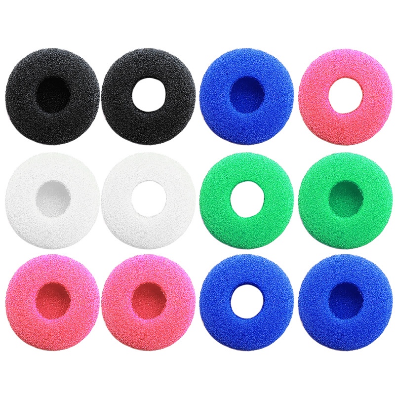 6 Pasang (12pcs) earplugs / Busa headphone Bahan Katun Tebal Elastis