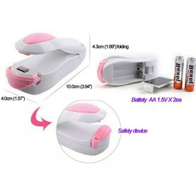 Hand Sealer Alat Perekat Plastik Elektrik dengan baterai Alat Perekat Kemasan Snack Plastik Lid Cup Sealer
