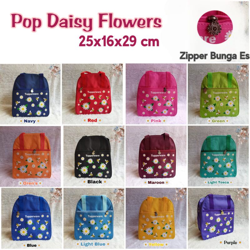 Tas Pop / Daisy Flowers / tas bekal makan Daisy flowers / Tas tupperware Daisy Flowers