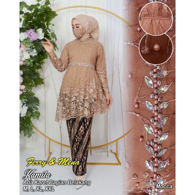 Setelan kebaya tulle Kamila//kebaya tulle mutiara//kebaya wisuda terbaru//kebaya pesta