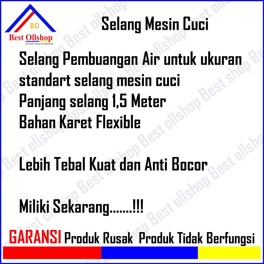 Selang Mesin Cuci / Selang Pembuangan Selang Air Mesin Cuci / Slang Pembuangan Air Mesin Cuci Murah