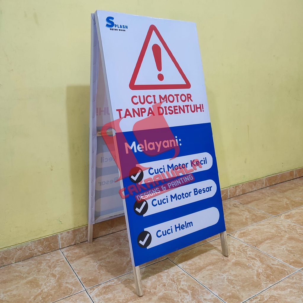 STAND BANNER KAYU UKURAN 50 X 110 - SEGITIGA BANNER RANGKA KAYU - A SEGITIGA BANNER RANGKA KAYU PROM