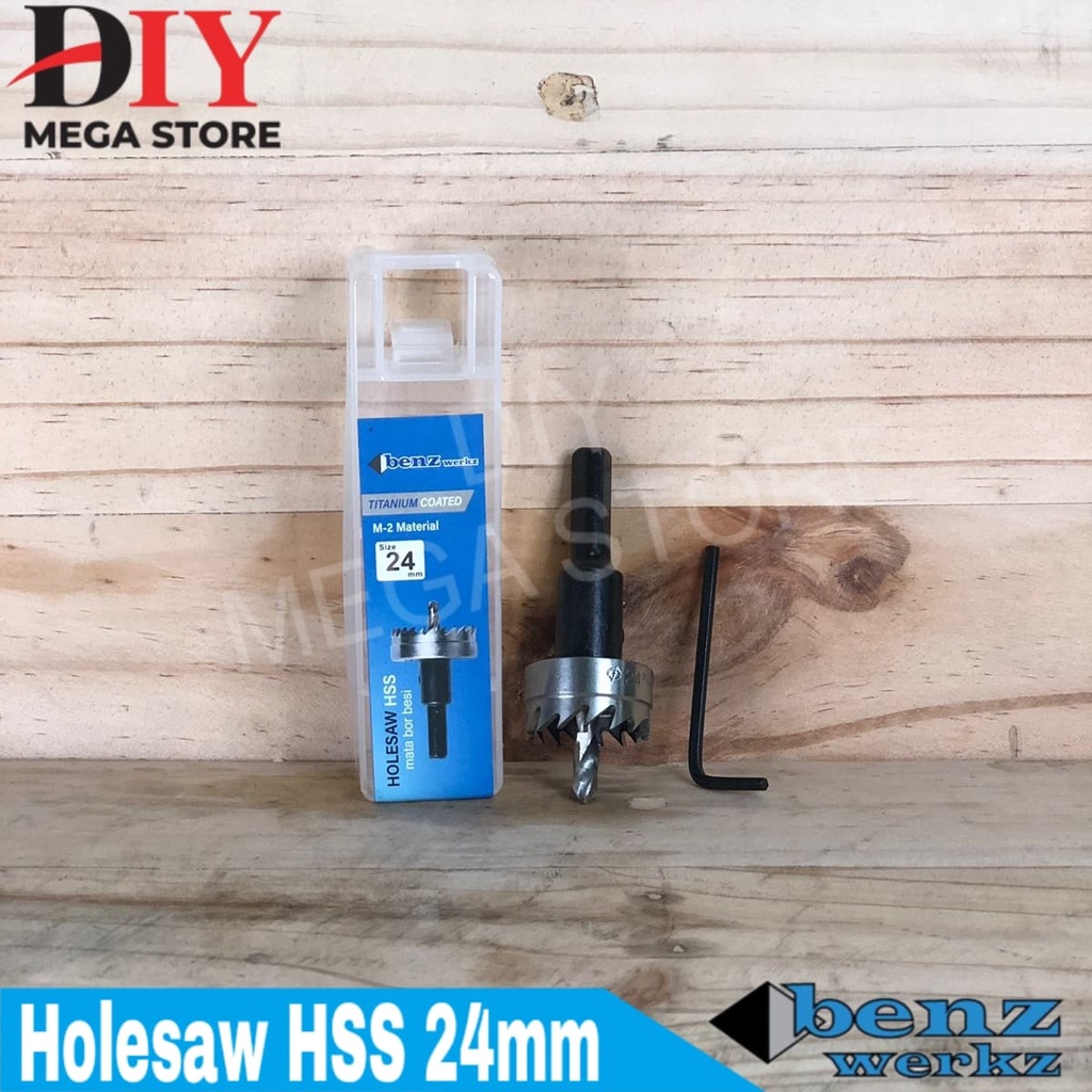 Mata bor holesaw HSS 24mm / mata bor plong besi tipis, kayu benz werkz