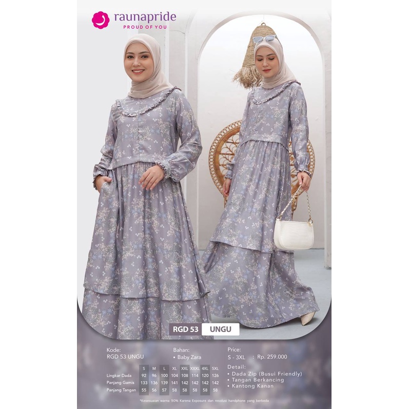 Baju Gamis Wanita  Muslimah / Rauna GD-53 5 Warna / Fashion Muslim