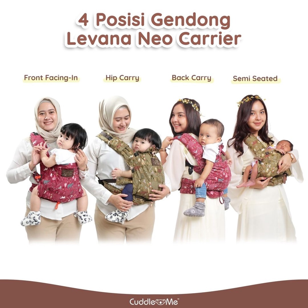 [FREE GIFT] CuddleMe Levana Carrier - Gendongan Bayi Cuddle Me SSC Stretchy usia Newborn-2 Tahun