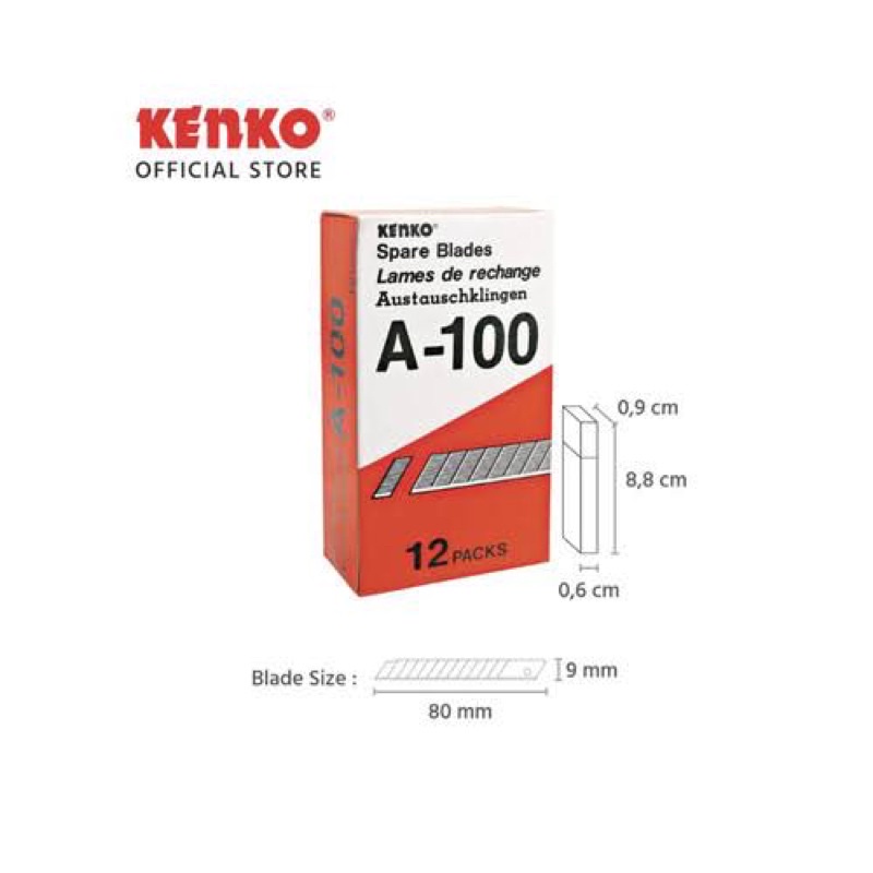 

refill cutter pisau A-100 kecil 5pcs per box kenko
