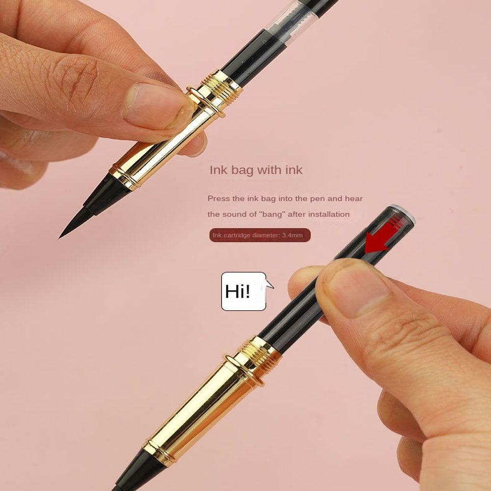 [Elegan] Kaligrafi Pen Brushes Profesional Untuk Seni Menggambar Artis Logam Lembut Rambut Cina Brushes