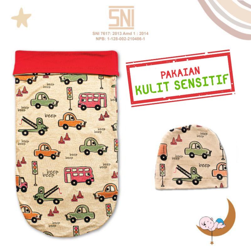 SNI [Perlengkapanbayimurah] Cocoon Swaddle Bedong instan Motif Dita Moons Care bolak balik murah palinggampanginstan