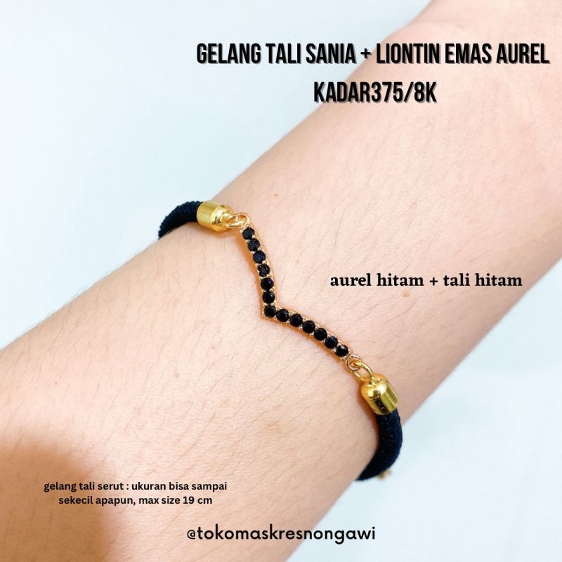 Liontin emas aurel kadar 375/8k + gelang tali sania