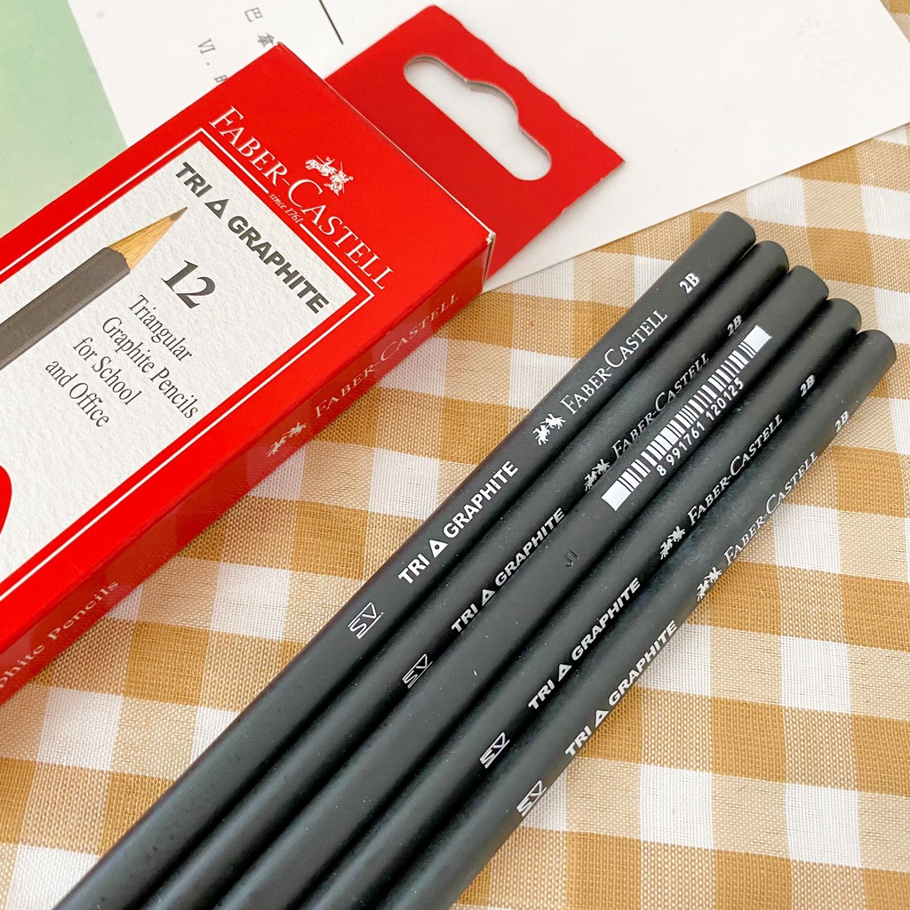 

TERMURAH!! Pensil Faber Castell Trigraphite / Pensil Kayu 2B Tri-graphite Faber Castell Original 100% Wooden Best Grip Triangular Black Pencil Ujian Sekolah 2B Harga Grosir Ready COD