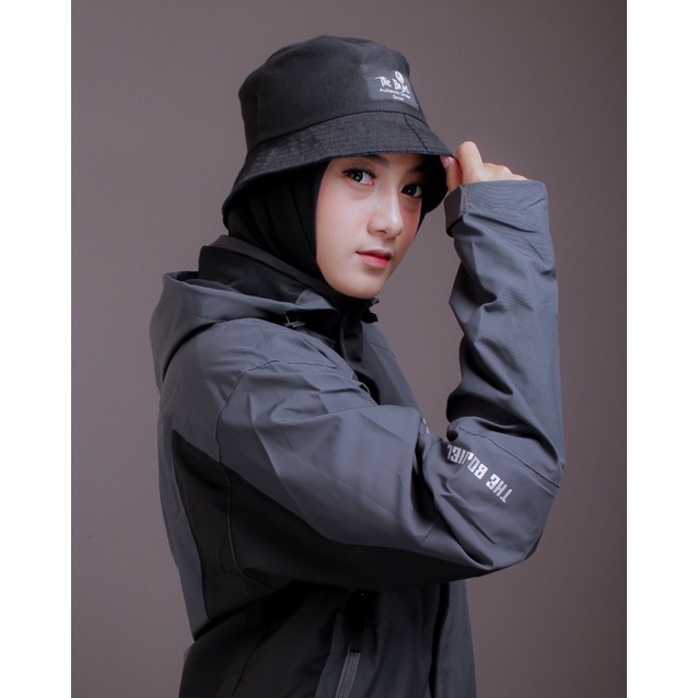 Grey Black Jaket The Bojiel More Jaket Parasut Jaket Outdoor