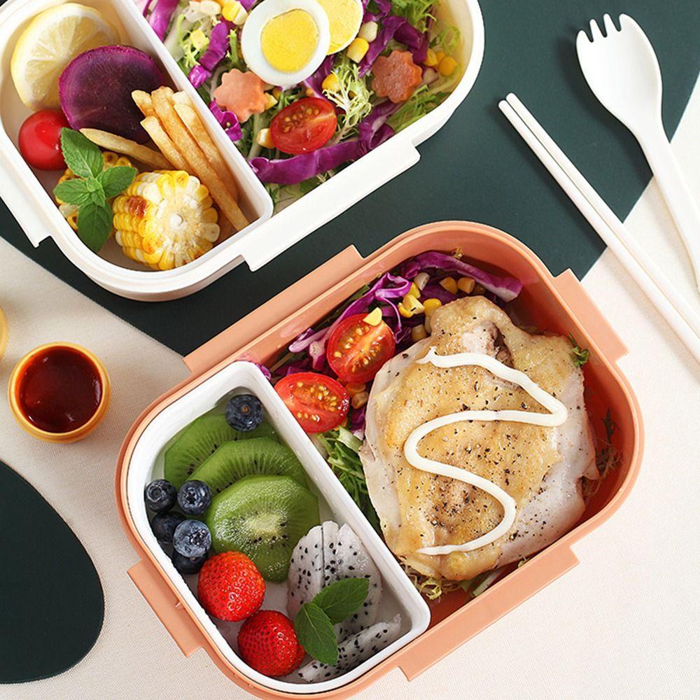 R-FLOWER Lunch Box Anti Bocor Untuk Pelajar Pekerja Kantor Dengan Sendok Wadah Makanan