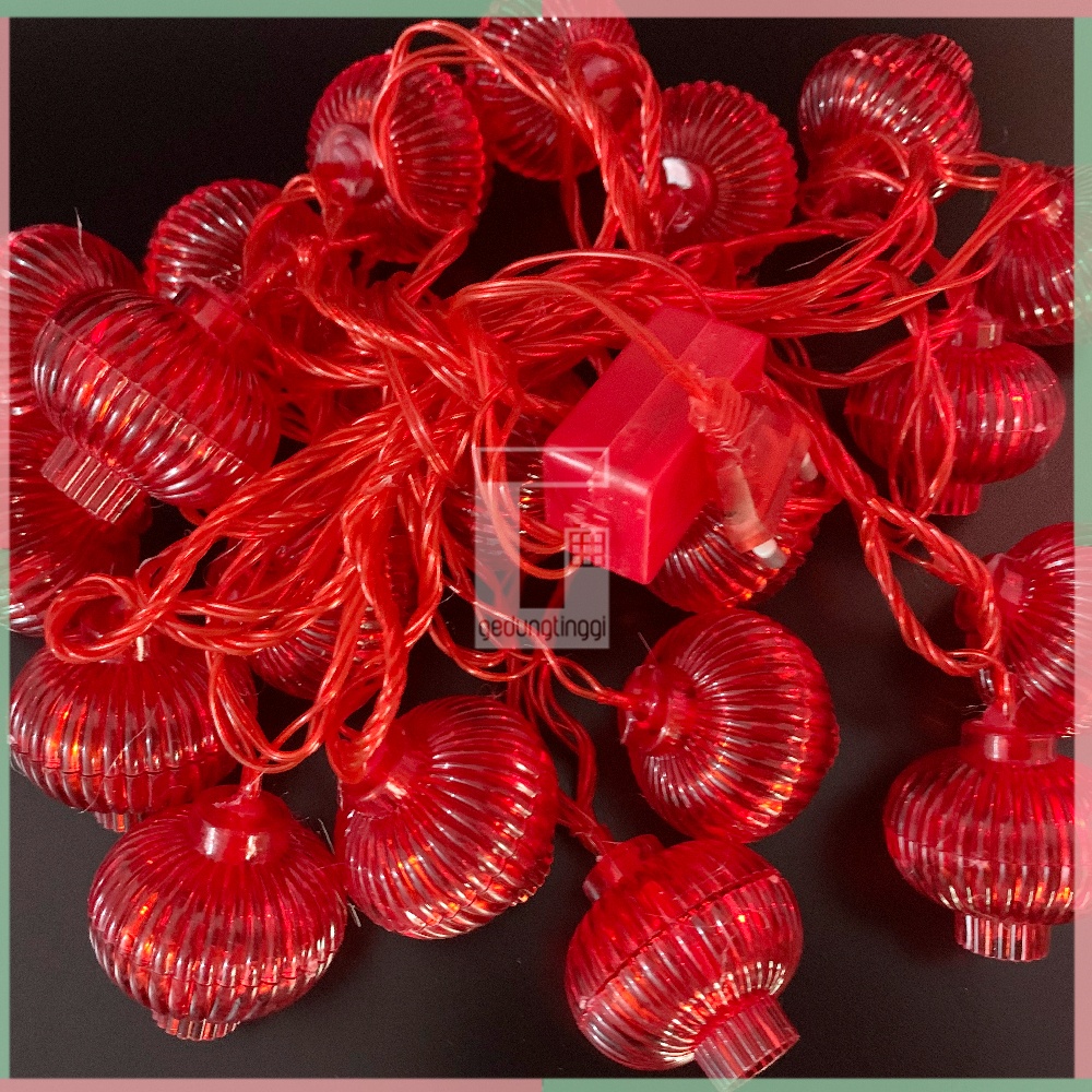 Lampu Hias Lampion Gantung Led Hiasan Imlek Merah Kelap Kelip Kedap Kedip Kerlap Kerlip Dekorasi Indoor Outdoor Ukuran Size Kecil Tenaga Power Listrik Import Murah