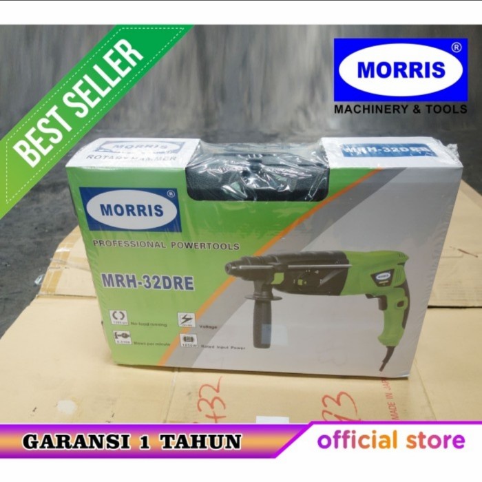 Mesin Bor Beton Sds Plus Morris MRH32DRE Rotary Hammer 32mm 3 mode