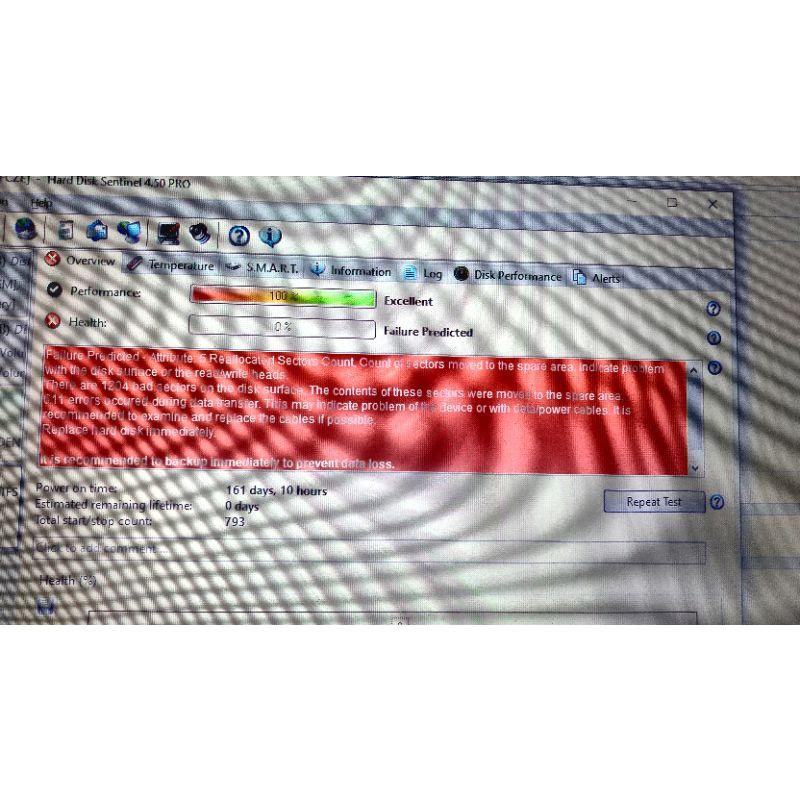 harddisk internal 1tb Seagate rusak kesehatan 0% masih terdeteksi
