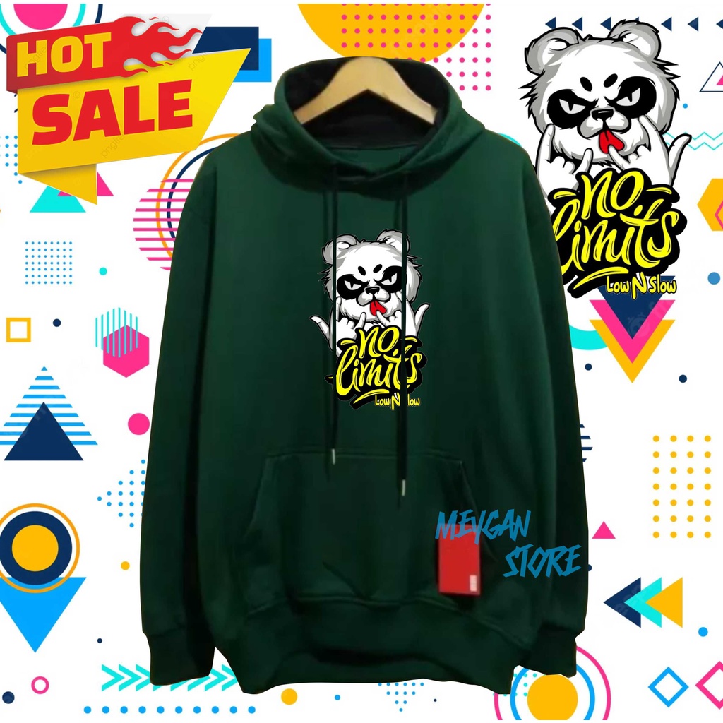 Hoodie Pria Distro No Limits Low and Slow Switer Hitam Premium Hoodie Remaja Putih Mint Terbaru TrendY Keren Kece Over size M L XL XXL - Meygan Store
