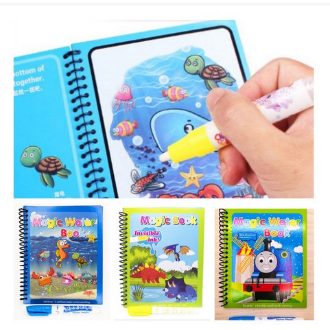 Magic Water Book Buku Gambar mewarnai Anak Dengan Pulpen Isi Air