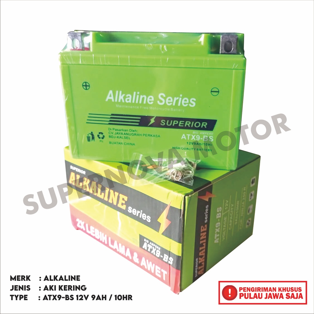 AKI KERING NINJA 250 NINJA 250 FI ATX9L YTX9L GTX9L 12V 9AH 10HR AKI MOTOR KERING ALKALINE SERIES