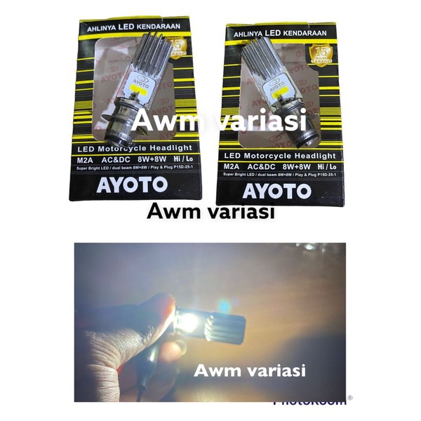 Lampu depan LED Ayoto H6 bebek Dan matic led headlamp original 8led