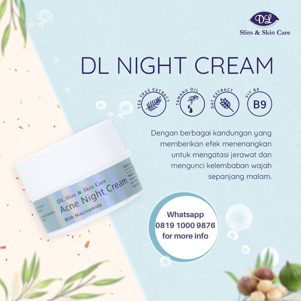 DL Slim & Skin Care Acne Night Cream 10gr