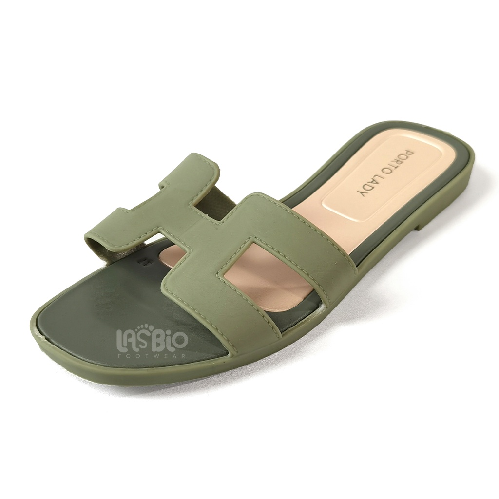 Porto Lady Sandal Flat Selop Kasual Fashion Wanita HER