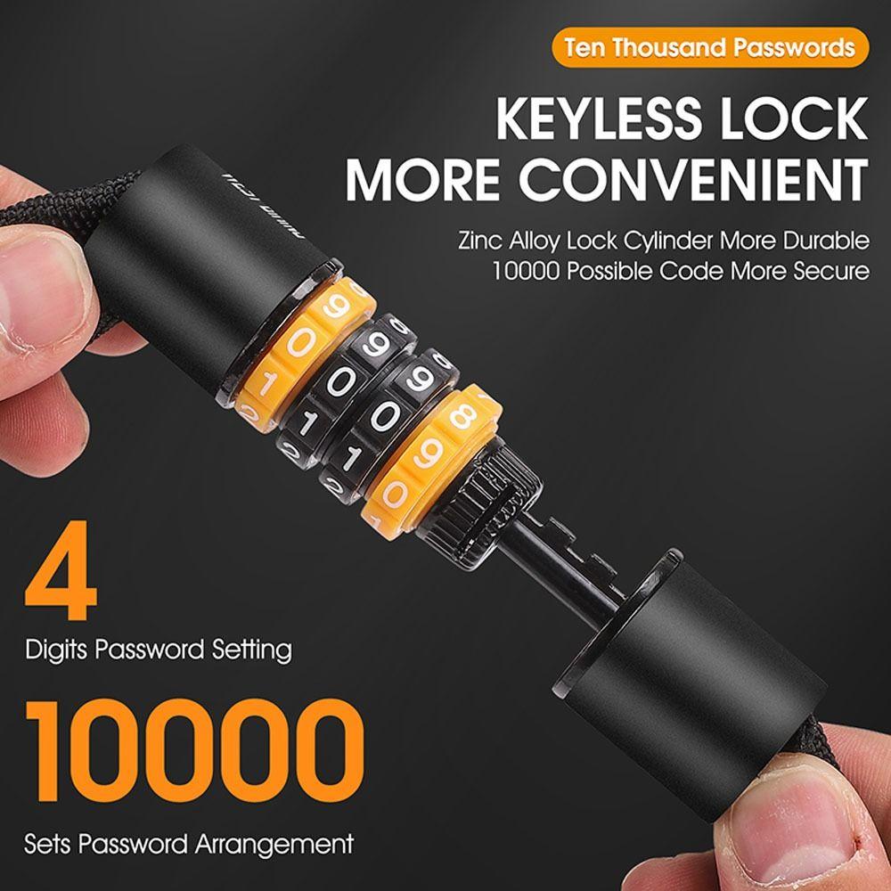 Lanfy Kunci Sepeda Portabel Tahan Lama Bersepeda Bagian 4digi Password Lock Aksesoris Sepeda Kunci Keamanan Anti Maling