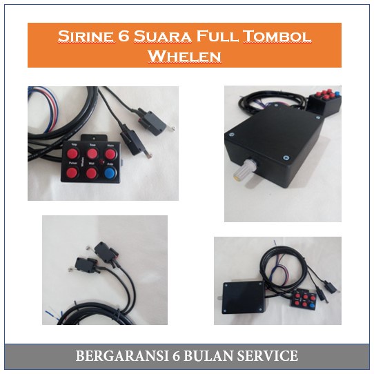 Sirine 6 Suara Full Tombol Whelen Suara Bagus Sirene Klakson Motor/Mobil / Rescue Ambulance / Damkar