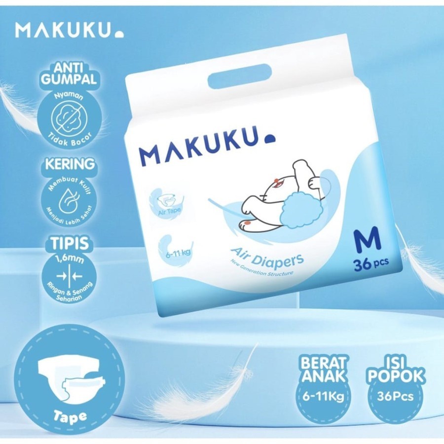 MAKUKU Air Diapers Slim Tape &amp; Pants Popok Celana NB S M L XL XXL