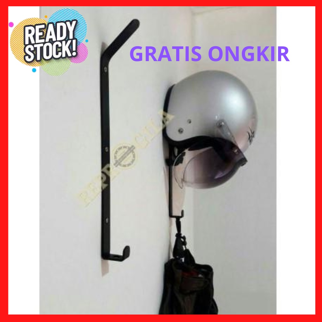 Gantungan helm Gantungan tas Gantungan helm dinding Cantolan tas/baju Rak helm besi Rak helm dinding