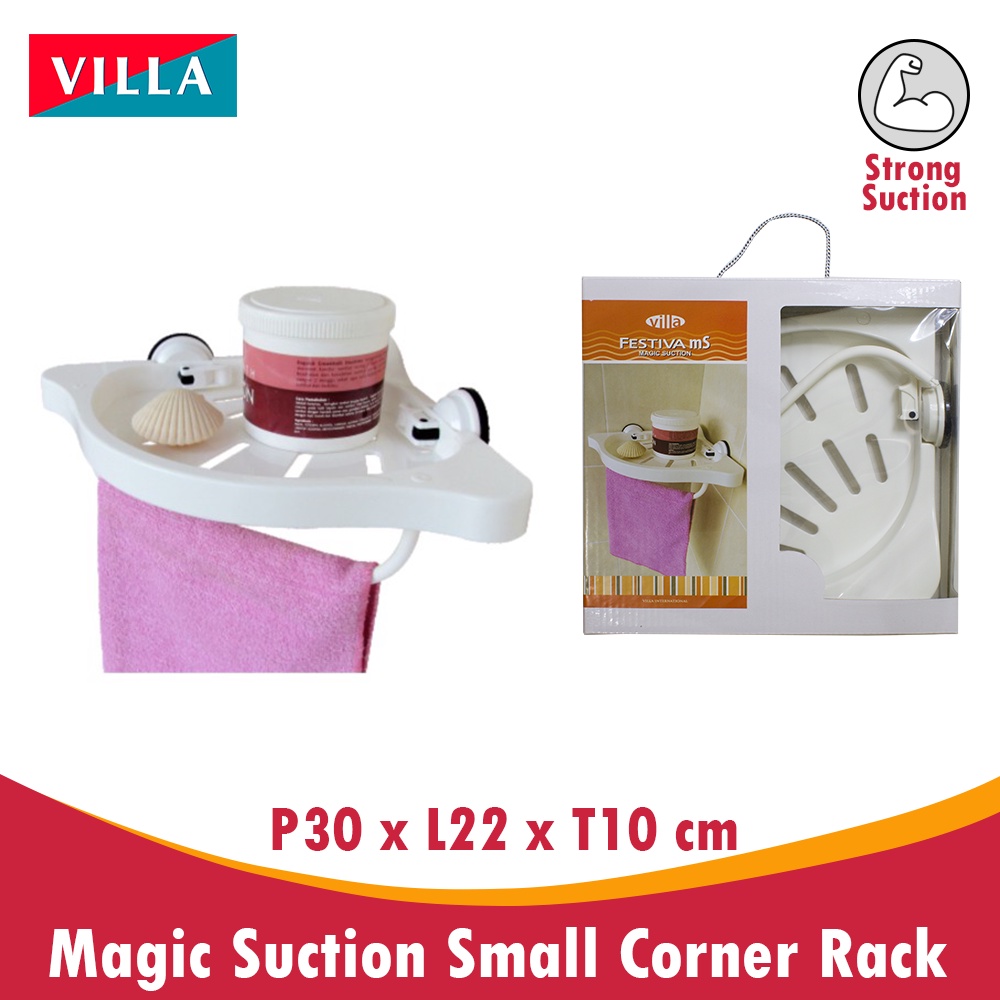 Ktmstore Magic Suction gantungan rak kamar mandi sudut small corner rack Villa