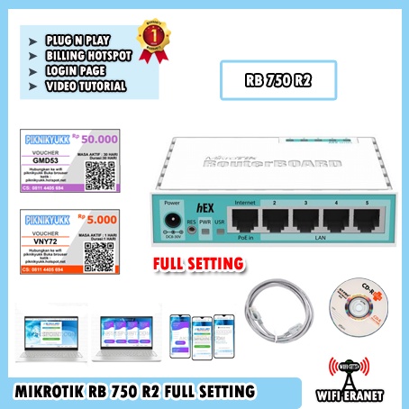 Mikrotik RB750 r2 plus Setting untuk usaha RT RW NET atau WARNET