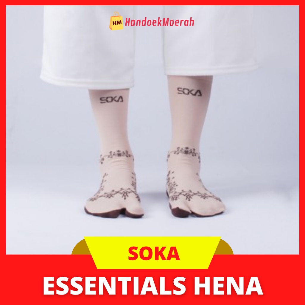 Kaos Kaki Wanita Murah / SOKA Sock Essentials Motif HENNA / Kaos Kaki Jempol Muslimah Panjang