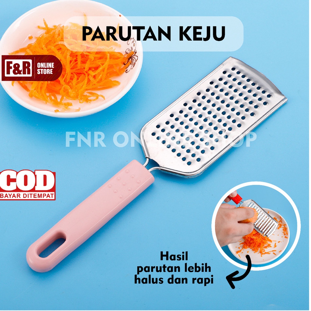 Alat Parut Stainless Steel Parutan Keju Cokelat Wortel Kentang Sayur Grated Cheese 21Cm Serbaguna