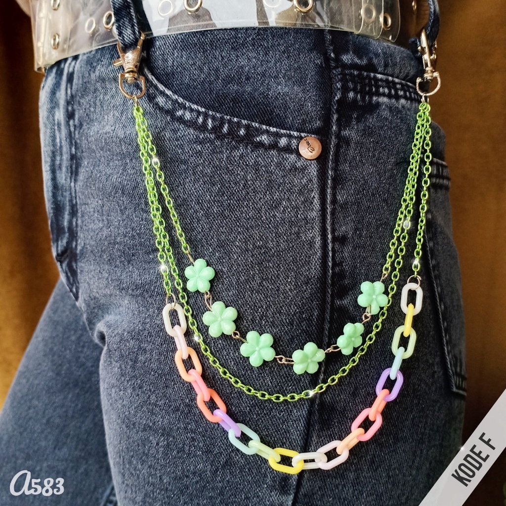 Rantai Celana - Chain Belt Gesper Ikat Pinggang 3 Layer Estetik - A583