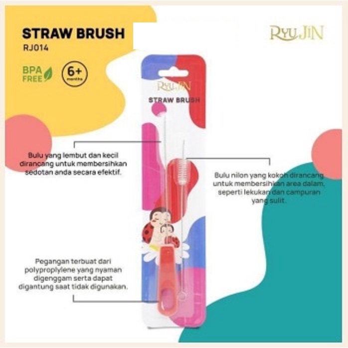 RYU JIN Straw Brush RJ-014 RYUJIN Sikat Sedotan