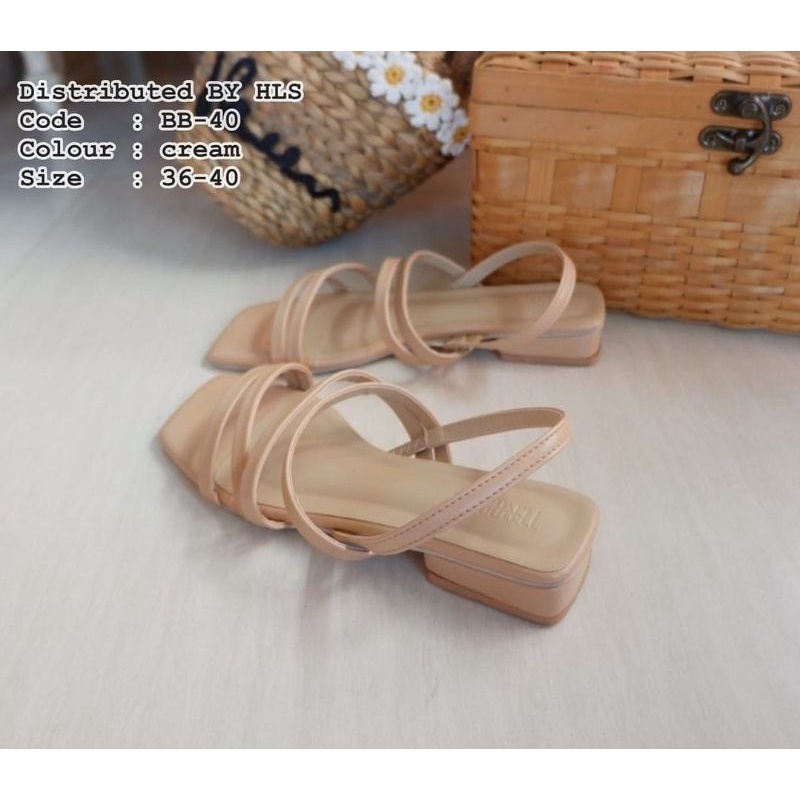 ABBUSHOES An 01 sendal hak tahu tali silang ardilla 3cm