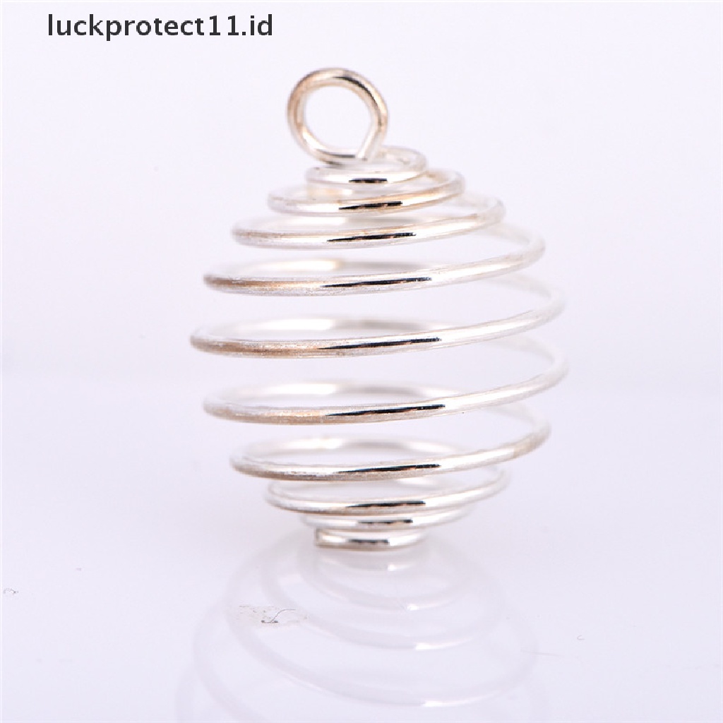 30pcs / Set Liontin Bentuk Kandang Spiral Lapis Silver Untuk Membuat Perhiasan