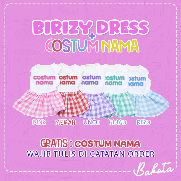 Baju Kucing Birizy Dress Series Lucu Baju Kucing Termurah Size XS-XL