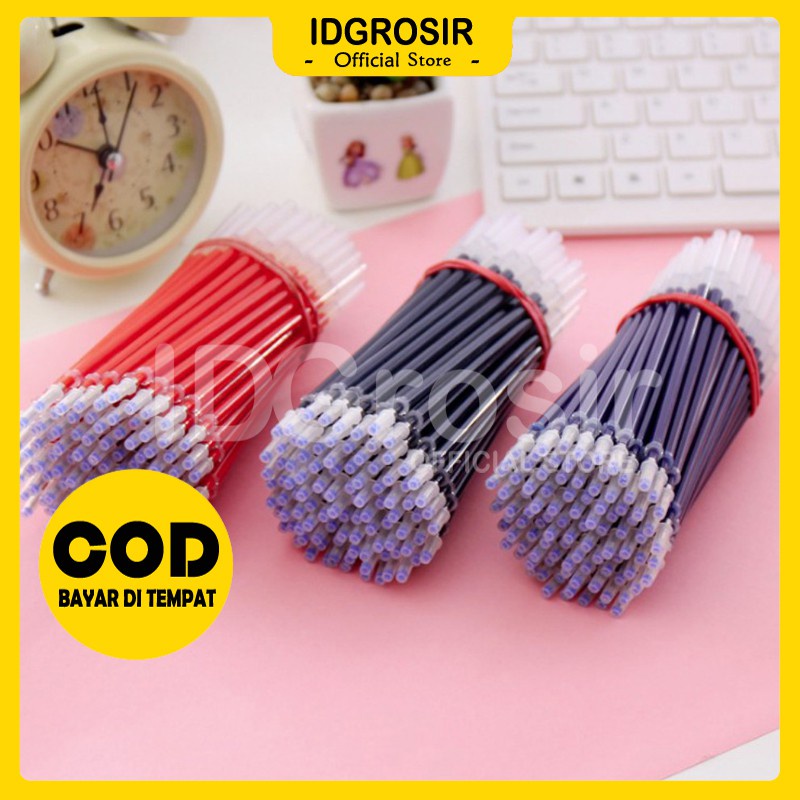 

IDgrosir 20pcs Isi Refill Refil Pena Pulpen Gel Warna Hitam Merah Biru IDG-ST0001