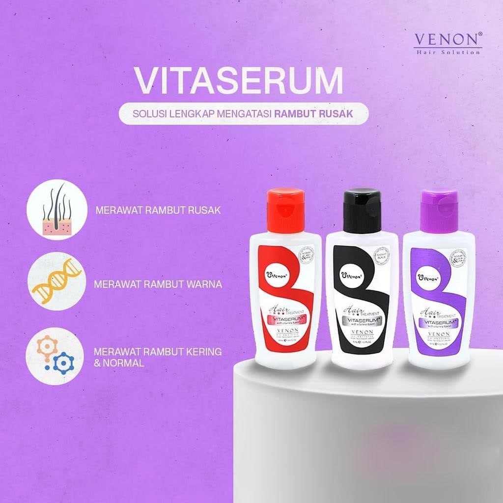 ★ BB ★  VENON Vitaserum With Vit Fusion Series 30ml - Silky and Shine - Nourish &amp; Color lock - Radiant Black