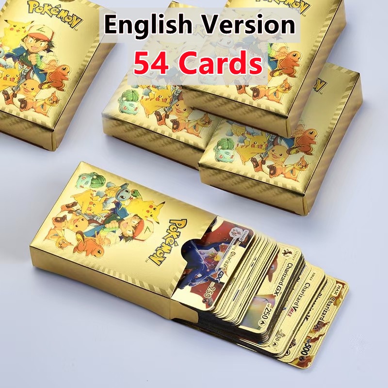 54pcs Kartu Pokemon Carte GX Warna Emas Untuk Koleksi