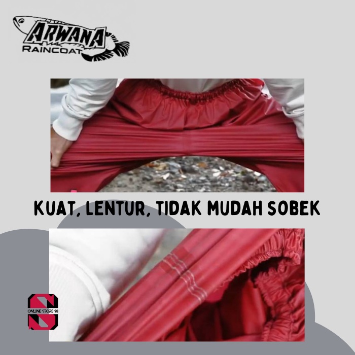 Jas Hujan Mantol Mantel Jaket Arwana Bahan Full Karet PVC tebal Kuat Dan Elastis Anti Rembes Garansi Original