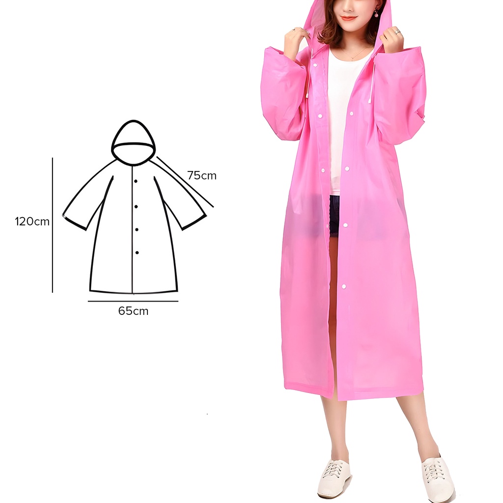 Jas Hujan Dewasa Wanita Polos Korea Fashionable Bahan EVA Lembut Waterproof -80816